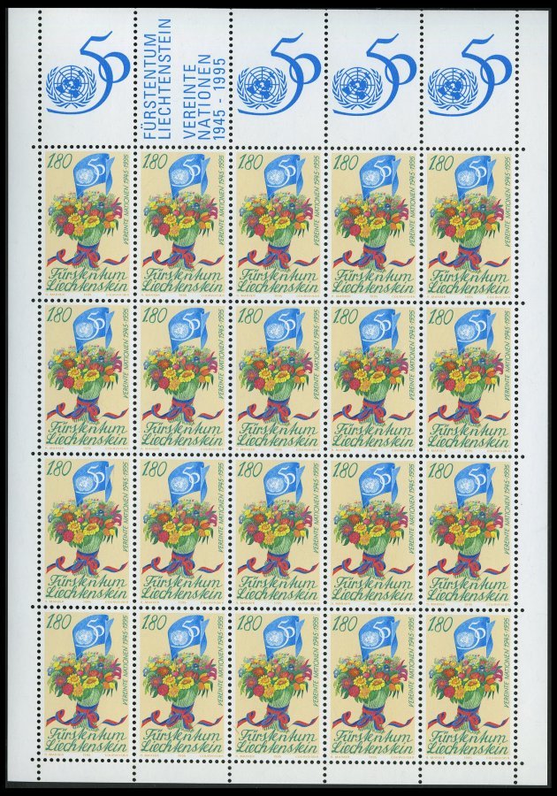 LIECHTENSTEIN 1106KB **, 1995, 1.80 Fr. UNO Im Kleinbogen, Pracht, Mi. 64.- - Other & Unclassified