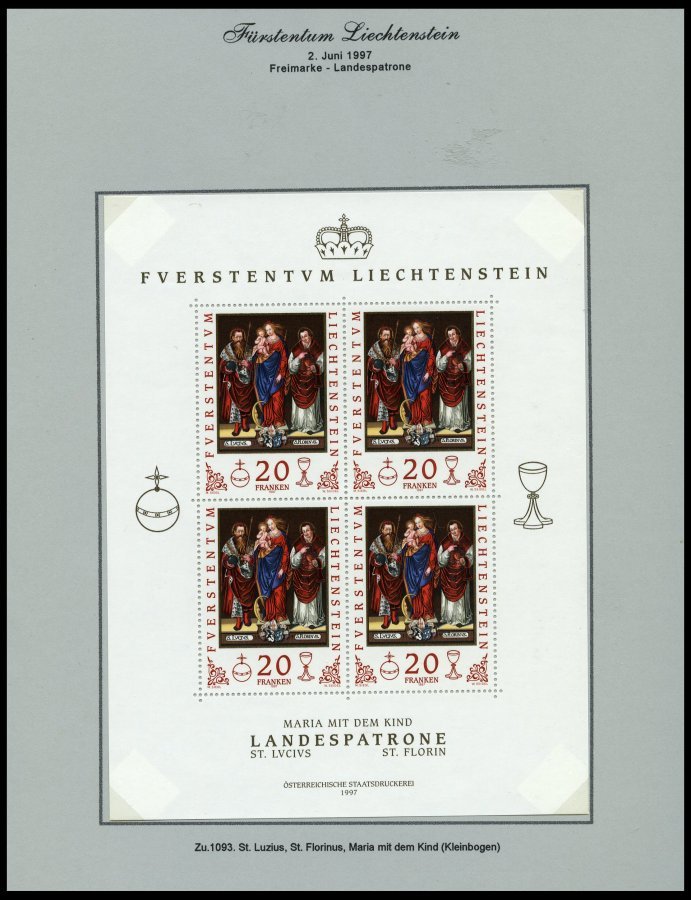 SAMMLUNGEN, LOTS **,Brief , Saubere Sammlung Liechtenstein Von 1996-2000, Jeweils **, Auf FDC`s (nur 1151 Fehlt) Und Auf - Collections