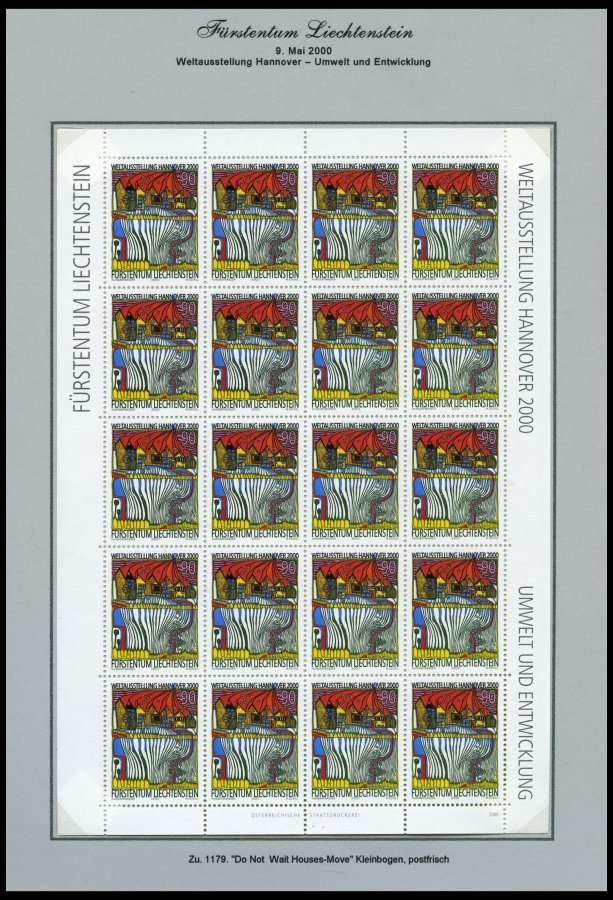 SAMMLUNGEN, LOTS **,Brief , saubere Sammlung Liechtenstein von 1996-2000, jeweils **, auf FDC`s (nur 1151 fehlt) und auf