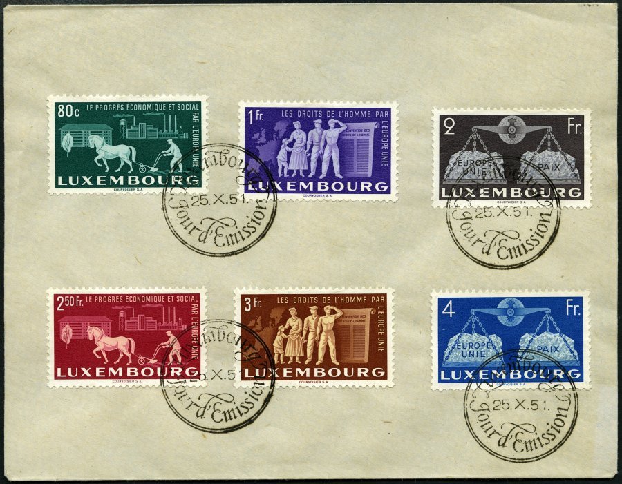 LUXEMBURG 478-83 BRIEF, 1951, Europa Mit Ersttags-Sonderstempel Auf Umschlag, Pracht - Otros & Sin Clasificación