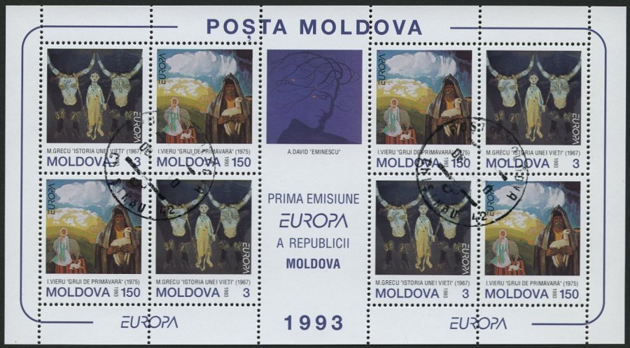 MOLDAVIEN KB O, 1993-99, Europa, Mi.Nr. 94/5, 106-08 Und 304 In Kleinbogen, Nr. 94/5 Zusätzlich Im Zwischensteg-Kleinbog - Moldavia