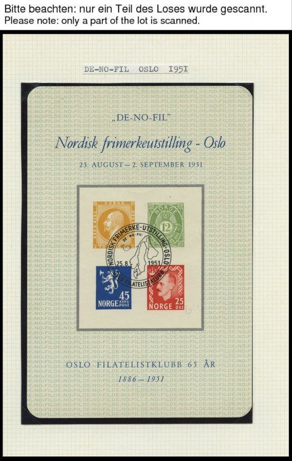 SAMMLUNGEN, LOTS *, 1951-91, 16 Verschiedene Minneblokker Mit Sonderstempel, Pracht - Colecciones