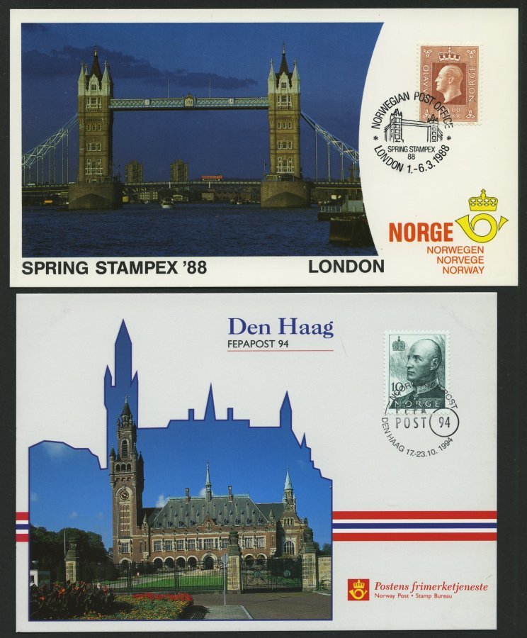 SAMMLUNGEN, LOTS 1982-97, 124 Verschiedene Karten Mit Sonderstempel Der Norwegischen Post Von Internationalen Briefmarke - Colecciones