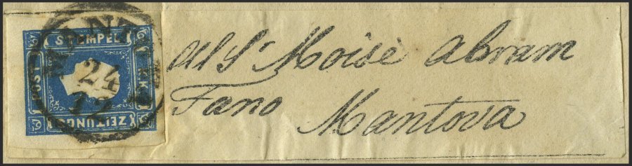 ÖSTERREICH 16a BRIEF, 1858, 1.05 Kr. Hellblau, Allseits Riesenrandiges Kabinettstück Mit Adresszettel Auf Vollständiger - Usados