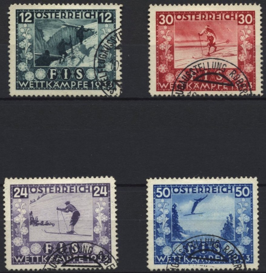 ÖSTERREICH 551-54 O, 1933, FIS I, Sonderstempel, üblich Gezähnter Prachtsatz - Used Stamps