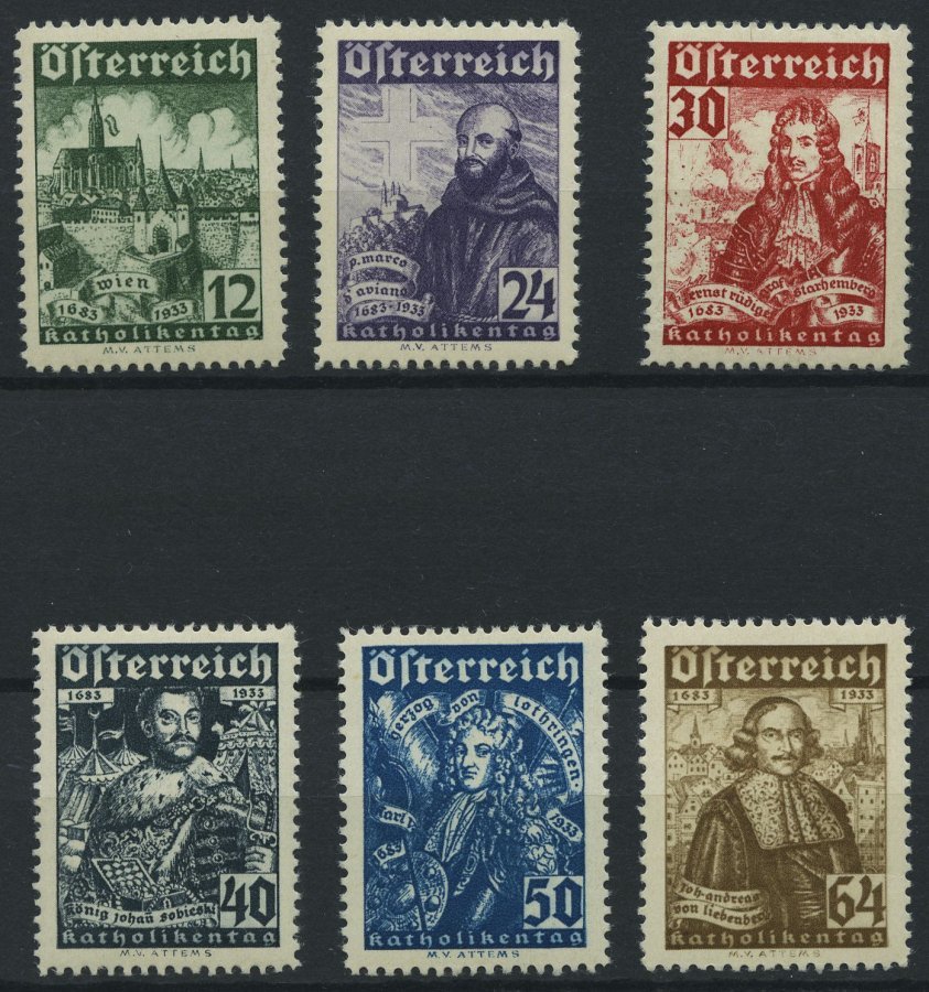 ÖSTERREICH 557-62 **, 1933, Katholikentag, Satz Feinst/Pracht, Mi. 420.- - Used Stamps