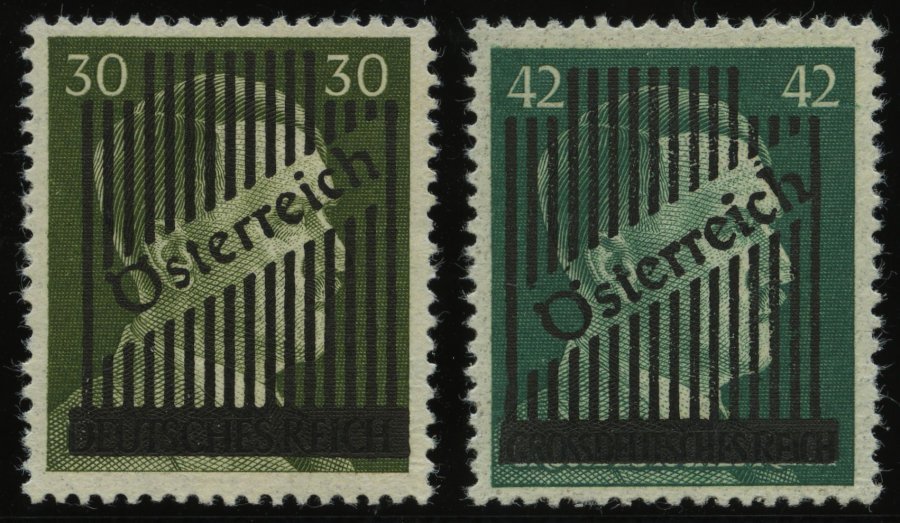 ÖSTERREICH 672/3II **, 1945, 30 Und 42 Pf. Gitteraufdruck, Type II, 2 Prachtwerte, Gepr. Sturzeis, Mi. 105.- - Used Stamps