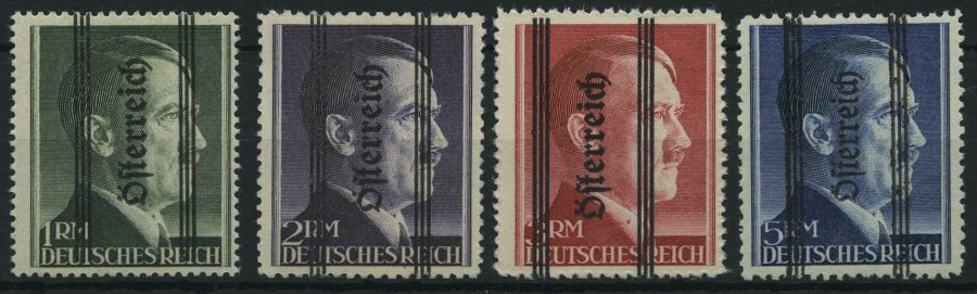 ÖSTERREICH 693-95I,696II **, 1945, 1 - 5 RM Grazer Aufdruck, Prachtsatz, Mi. 610.- - Usados