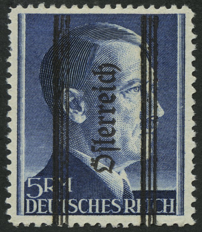ÖSTERREICH 696IIA **, 1945, 5 RM Grazer Aufdruck, Type II, Kleiner Zahnfehler Sonst Pracht, Mi. 400.- - Usados