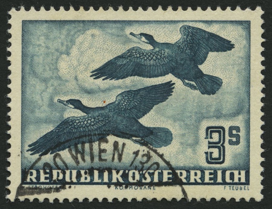 ÖSTERREICH 985 O, 1953, 3 S. Vögel, Pracht, Mi. 120.- - Usados