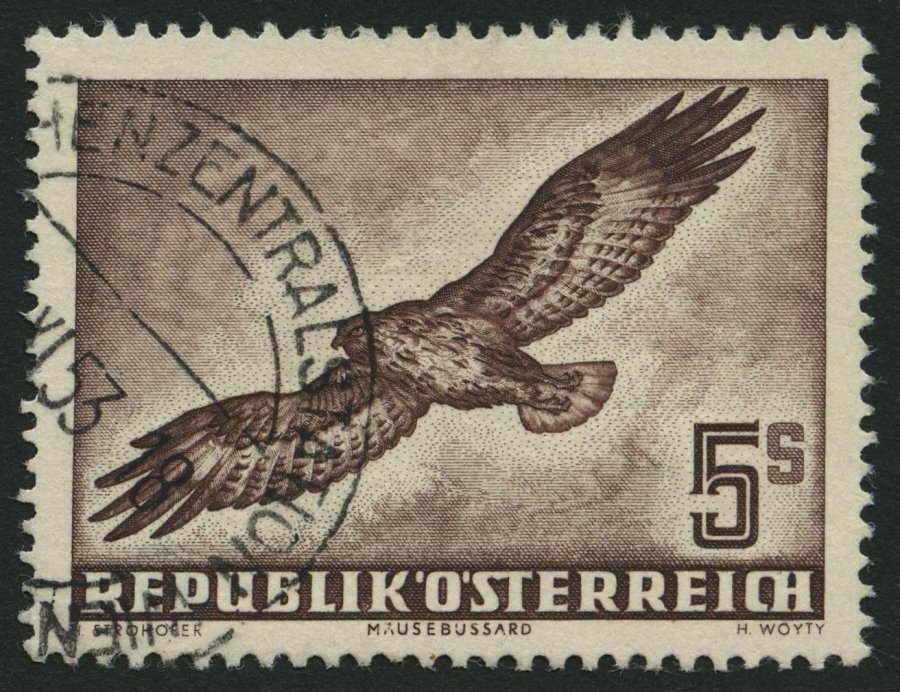 ÖSTERREICH 985 O, 1953, 5 S. Vögel, Pracht, Mi. 120.- - Usados