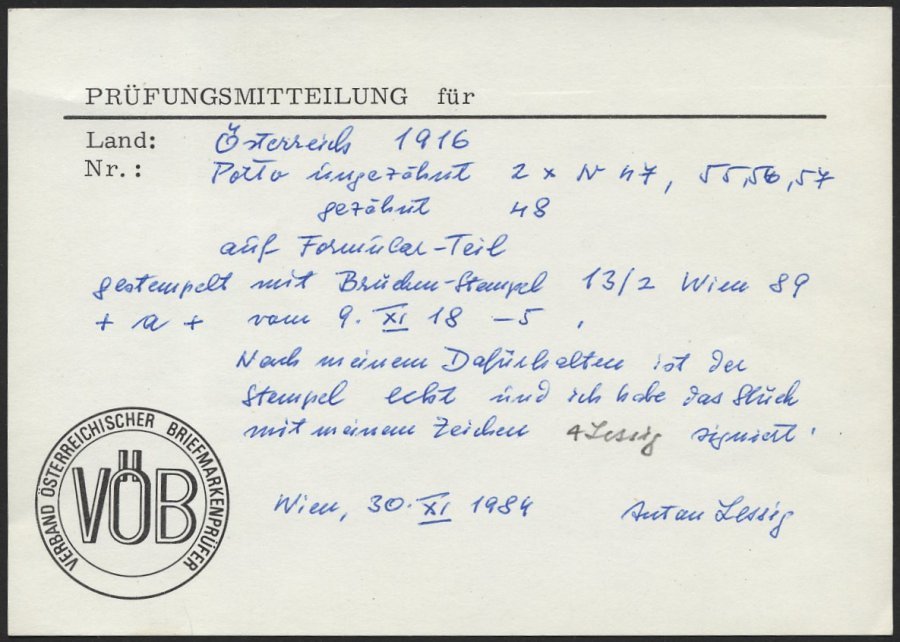 PORTOMARKEN P 47,55-57U BrfStk, 1918, 5 H. Dunkelrosa Im Waagerechten Paar Und 1 - 10 Kr., Alle Ungezähnt!, Mit 10 H. Zu - Impuestos