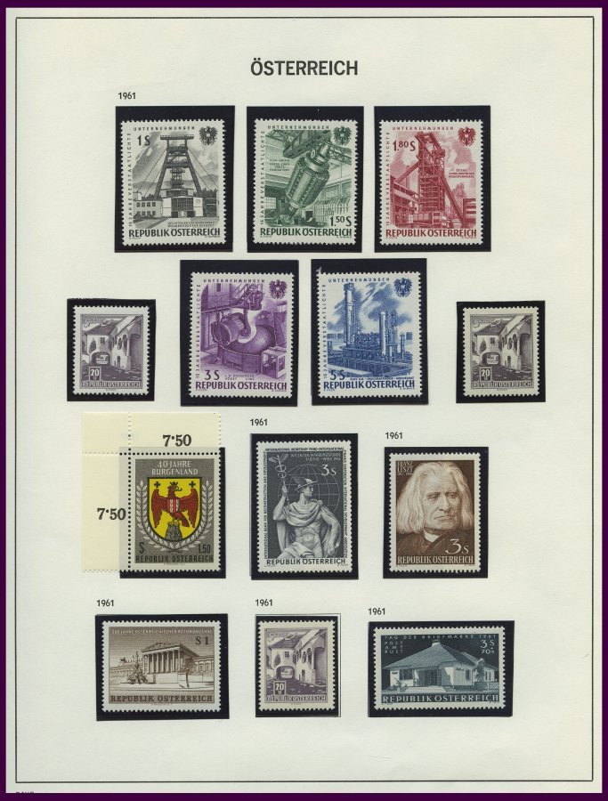 SAMMLUNGEN **, komplette postfrische Sammlung Österreich von 1961-83, Prachterhaltung, Mi. 390.-