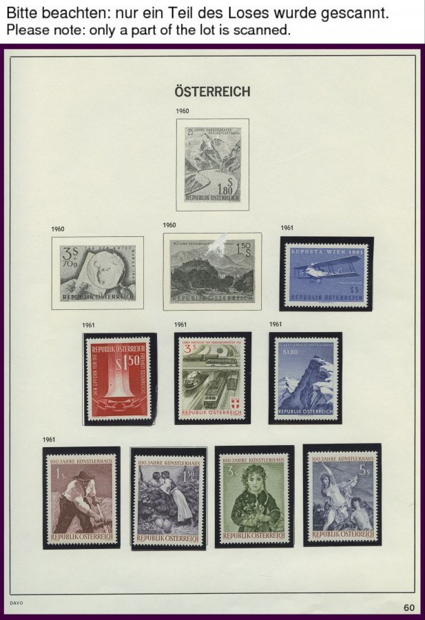 SAMMLUNGEN **, komplette postfrische Sammlung Österreich von 1961-83, Prachterhaltung, Mi. 390.-