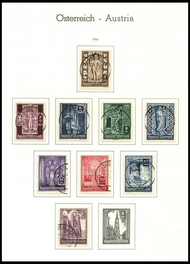 SAMMLUNGEN O, Gestempelte Sammlung Österreich Von 1945-75 Im Leuchtturm Falzlosalbum, Ab 1952 Bis Auf Wenige Werte Kompl - Colecciones
