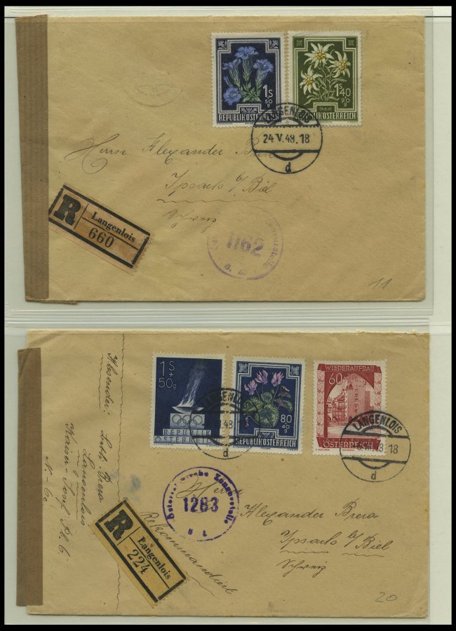 SAMMLUNGEN 1945-52, Sammlung Von 19 Verschiedenen Belegen Mit Zensurstempeln, Meist Einschreibbriefe, Meist Pracht, Besi - Collections