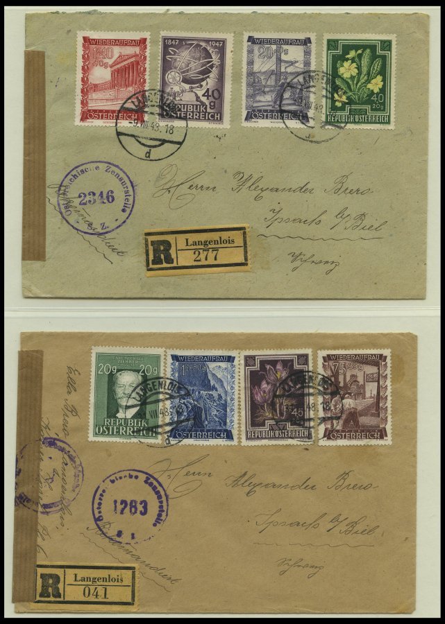 SAMMLUNGEN 1945-52, Sammlung von 19 verschiedenen Belegen mit Zensurstempeln, meist Einschreibbriefe, meist Pracht, besi