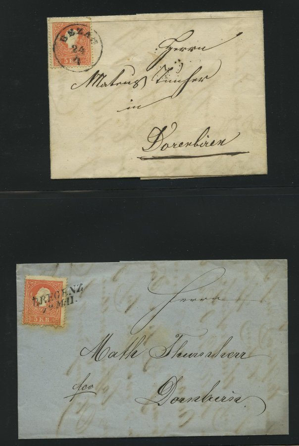 LOTS 13-15 BrfStk, 1858/9, Partie von 20 Belegen, meist Pracht