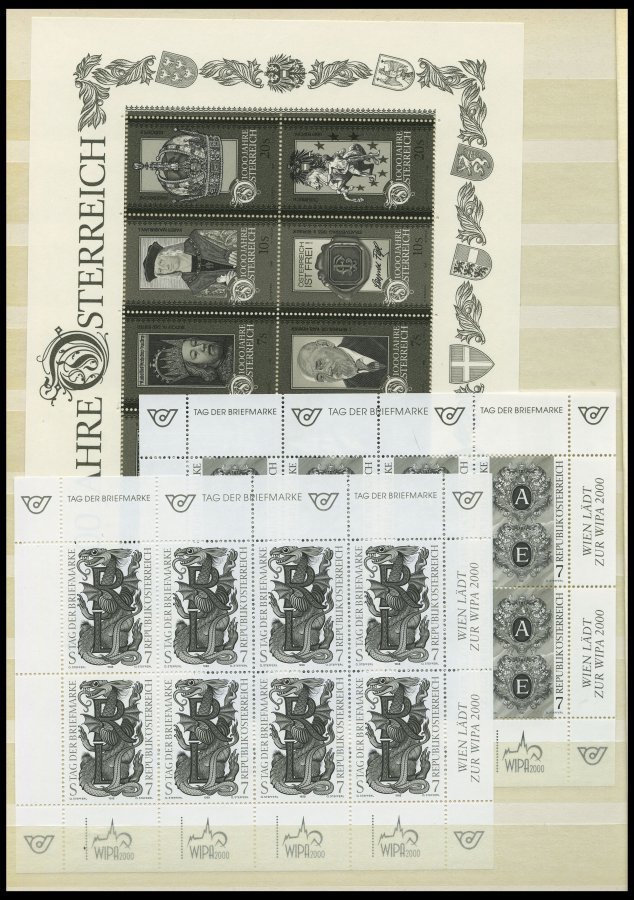 LOTS **, 1988-98, Postfrische Partie Schwarzdrucke Bzw. 1 Buntdruck, Mit 13 Blocks Und 13 Einzelwerten, Dabei Mi.Nr. 203 - Colecciones