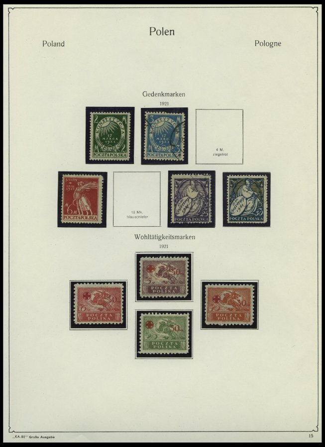 SAMMLUNGEN, LOTS O,* , Sammlung Polen Bis 1939, Die Ersten Jahre Schwach Vertreten, Die Aufdrucke 1919 Nicht Gerechnet D - Colecciones