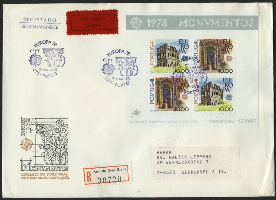 PORTUGAL Bl. 20,23,27 BRIEF, 1977-79, Europa 3 Blocks Je Auf FDC, Pracht, Mi. 195.- - Usado