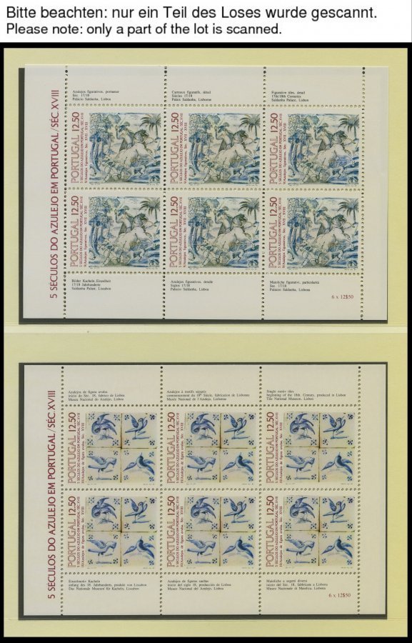 SAMMLUNGEN, LOTS A.1528-1675KB **, 1981-85, Azulejos, Komplett In 20 Kleinbogen, Pracht, Mi. 117.- - Lotes & Colecciones