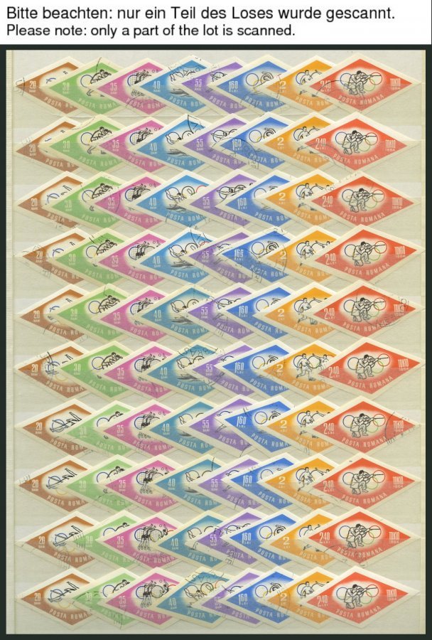 RUMÄNIEN 2317-24B O, 1964, Olympische Sommerspiele, Ungezähnt, 1000x, Pracht, Mi. 6000.- - Other & Unclassified