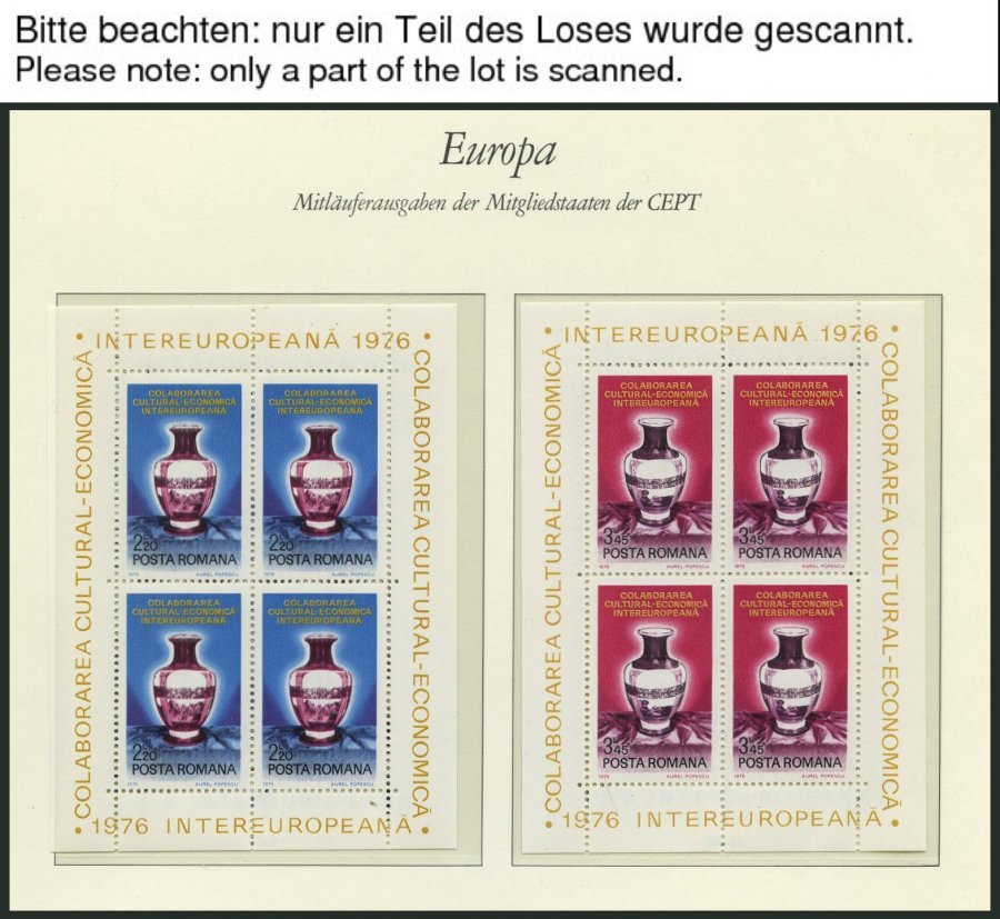 SAMMLUNGEN, LOTS Bl. **, 1976-83, Blocks Intereuropa, Komplette Partie, Pracht, Mi. 100.- - Other & Unclassified