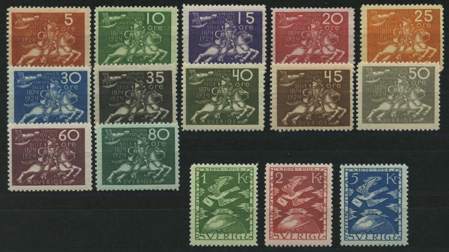 SCHWEDEN 159-173 **, 1924, UPU, Prachtsatz, Mi. 1500.- - ... - 1855 Prephilately