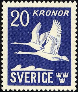 SCHWEDEN 290B **, 1942, 20 Kr. Schwäne, Allseitig Gezähnt, Pracht, Mi. 130.- - Prefilatelia