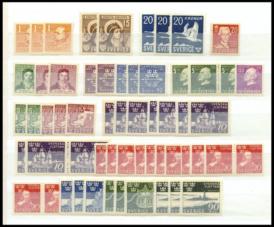 SAMMLUNGEN, LOTS **, Postfrische Partie Schweden Von 1920-44 Mit Einigen Mittleren Werten, Fast Nur Prachterhaltung, Mi. - Collections