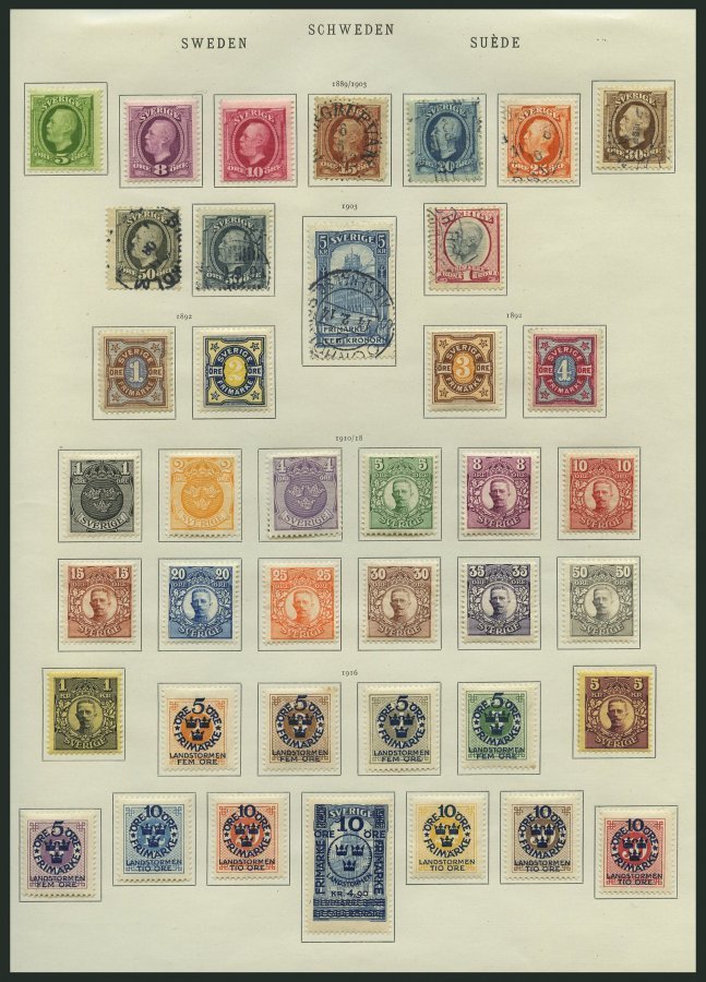 SAMMLUNGEN, LOTS *, o, 1855-1939, schöne alte meist ungebrauchte Sammlung Schweden mit vielen guten Werten und Sätzen, u