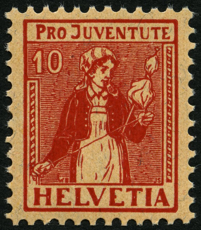 SCHWEIZ BUNDESPOST 135 **, 1917, 10 C. Pro Juventute, Postfrisch, Pracht, Mi. 60.- - 1843-1852 Correos Federales Y Cantonales