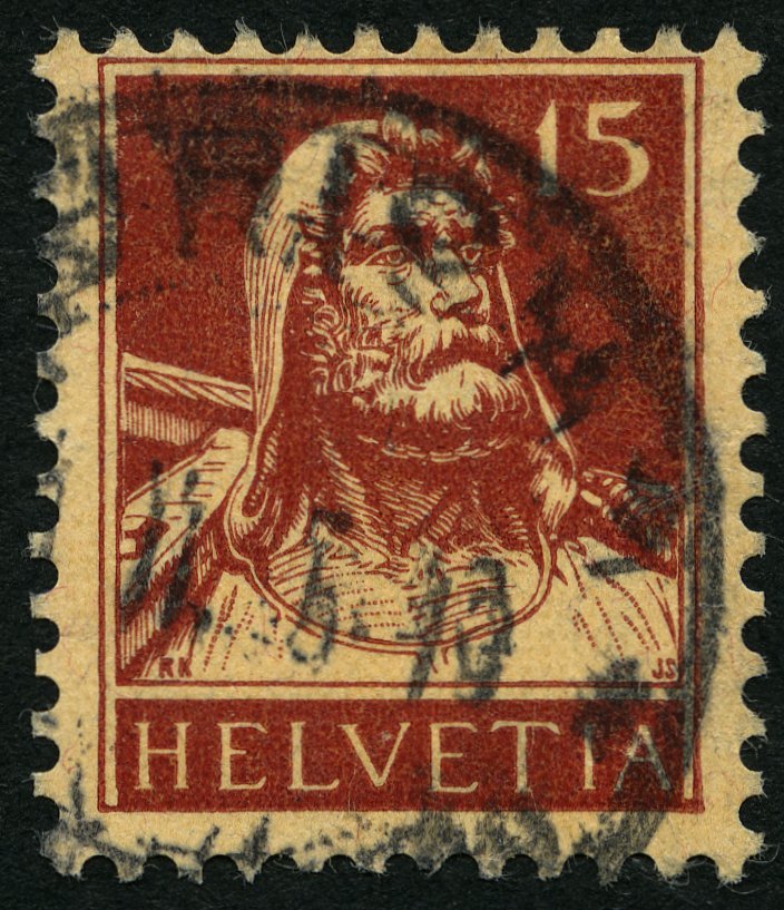 SCHWEIZ BUNDESPOST 205z O, 1933, 15 C. Braunkarmin Auf Hellchromgelb, Geriffelter Gummi, Kleine Knitter Sonst Pracht, Mi - 1843-1852 Correos Federales Y Cantonales