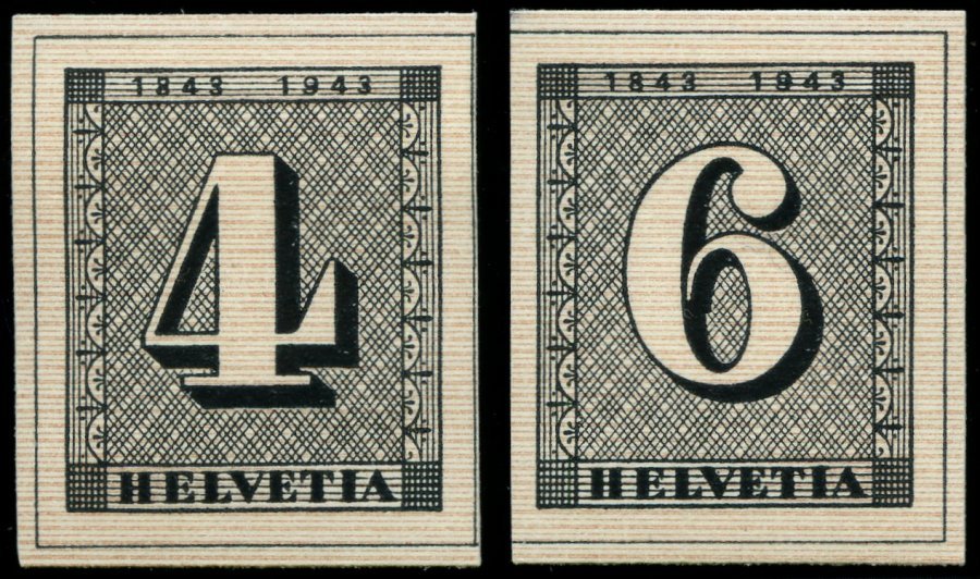 SCHWEIZ BUNDESPOST 417/8 **, 1943, Einzelmarken 100 Jahre Briefmarken, Pracht, Mi. 60.- - 1843-1852 Correos Federales Y Cantonales