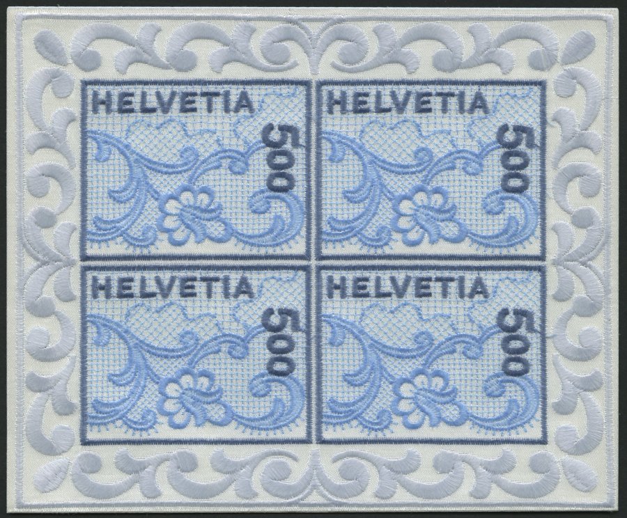 SCHWEIZ BUNDESPOST 1726KB **, 2000, 5 Fr. Galler Stickerei Im Kleinbogen, Pracht, Mi. 220.- - 1843-1852 Correos Federales Y Cantonales