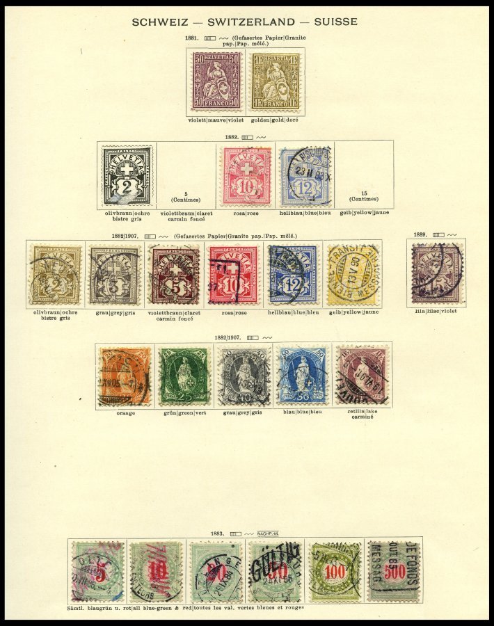 SAMMLUNGEN O,* , Alter Sammlungsteil Schweiz Von 1862-1915 Mit Einigen Guten Werten, Etwas Unterschiedlich, Besichtigen! - Collections