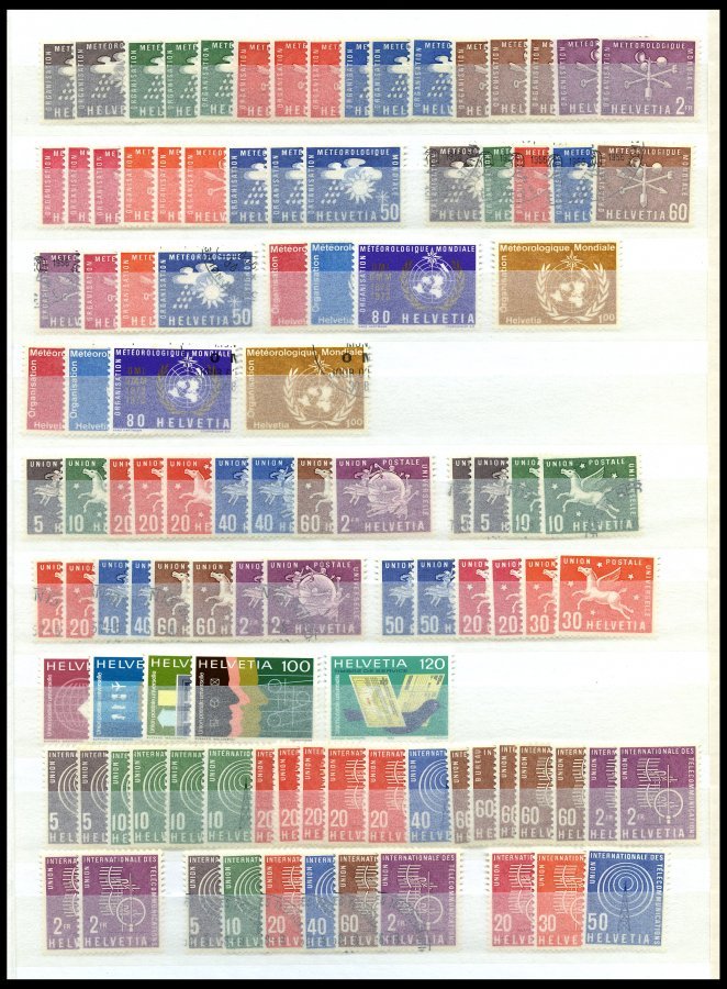 LOTS *,**,o , 1956-83, Kleine Dublettenpartie Ämter, Mit OMU/WHO, UPU, UIT/ITU Und OMPI/WIPO, Prachterhaltung, Mi. 160.- - Collections