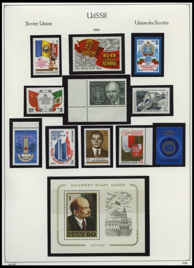 SAMMLUNGEN, LOTS **, Fast Komplette Postfrische Sammlung Sowjetunion Von 1980-85 Im KA-BE Album Mit Einigen Zusammendruc - Usados