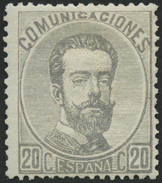 SPANIEN 123 *, 1873, 20 C. Graulila, Normale Zähnung, Pracht, Mi. 150.- - Used Stamps