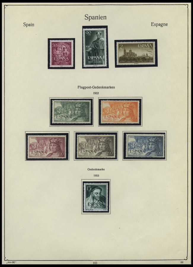 SPANIEN **,o,* , Sammlung Spanien Von 1850-1953 Mit Einigen Mittleren Ausgaben, Fast Nur Prachterhaltung - Used Stamps