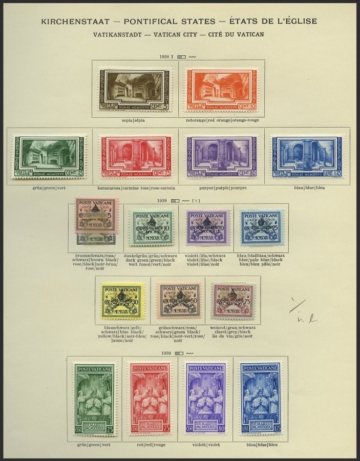 VATIKAN *, O, Sammlungsteil Vatikan Bis 1939 Mit Nr. 1-15 Gestempelt, 17-20 *, 45-50 *, 67-72 * Und P 1-6 *, Prachterhal - Otros & Sin Clasificación