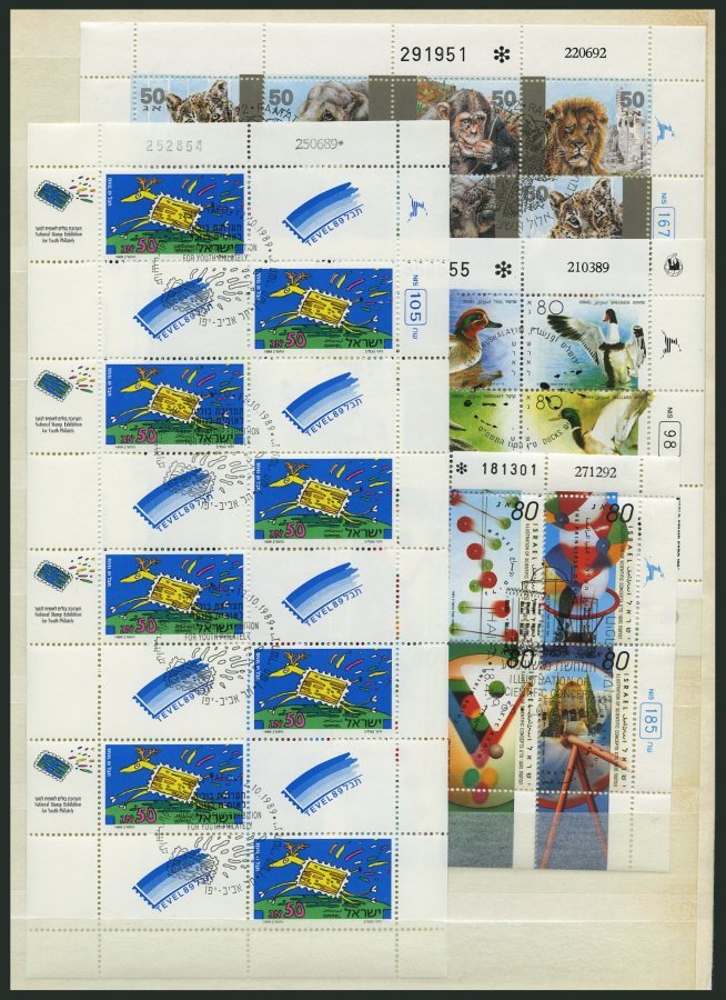 ISRAEL - SAMMLUNGEN, LOTS KB O, 1963/89-91, 5 Verschiedene Kleinbogen, Pracht, Mi. 220.- - Colecciones & Series