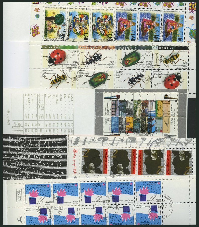 ISRAEL - SAMMLUNGEN, LOTS MH O, 1989-94, 5 Verschiedene Markenheftchen, Pracht, Mi. 134.- - Collections, Lots & Series