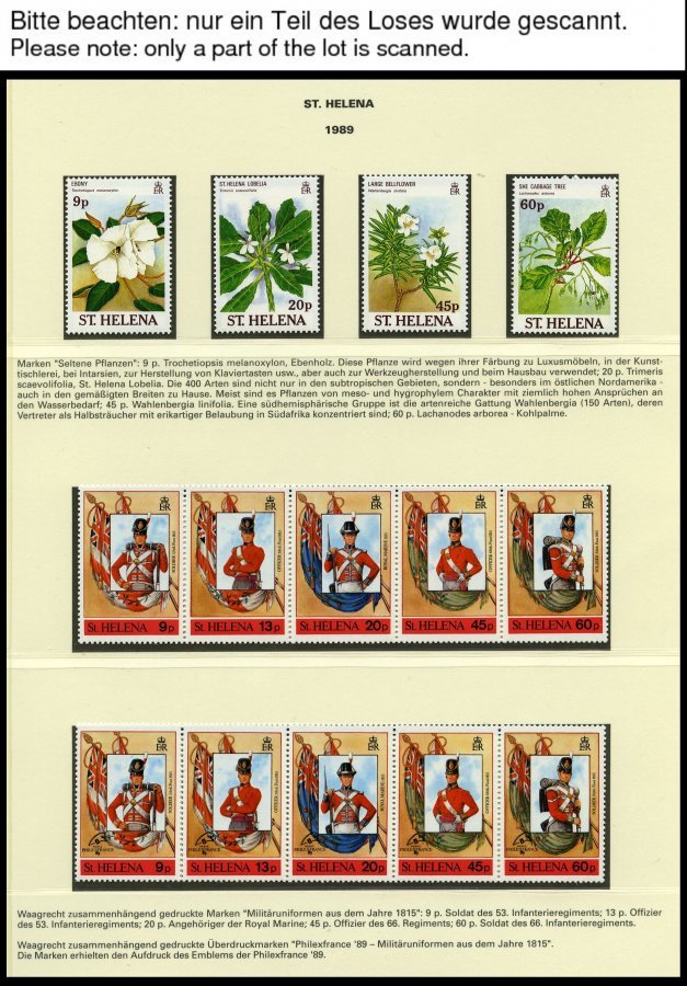 ST. HELENA 495-587 **, 1989-92, Komplett Mit Paralellausgaben Ascension Und Tristan De Cunha 1990, Fast Nur Auf Linder F - Saint Helena Island