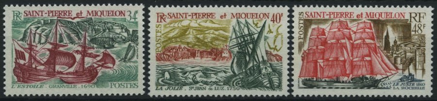 ST. PIERRE UND MIQUELON 447-49 **, 1969, Alte Seeschiffe, Prachtsatz, Mi. 80.- - Otros & Sin Clasificación