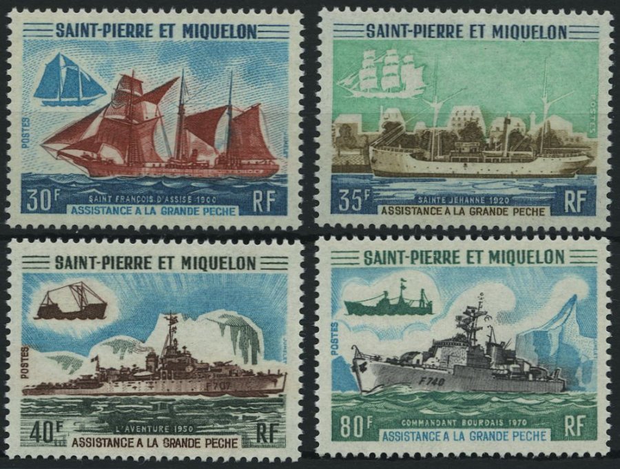 ST. PIERRE UND MIQUELON 467-70 **, 1971, Fischereischutzboote, Prachtsatz, Mi. 230.- - Otros & Sin Clasificación