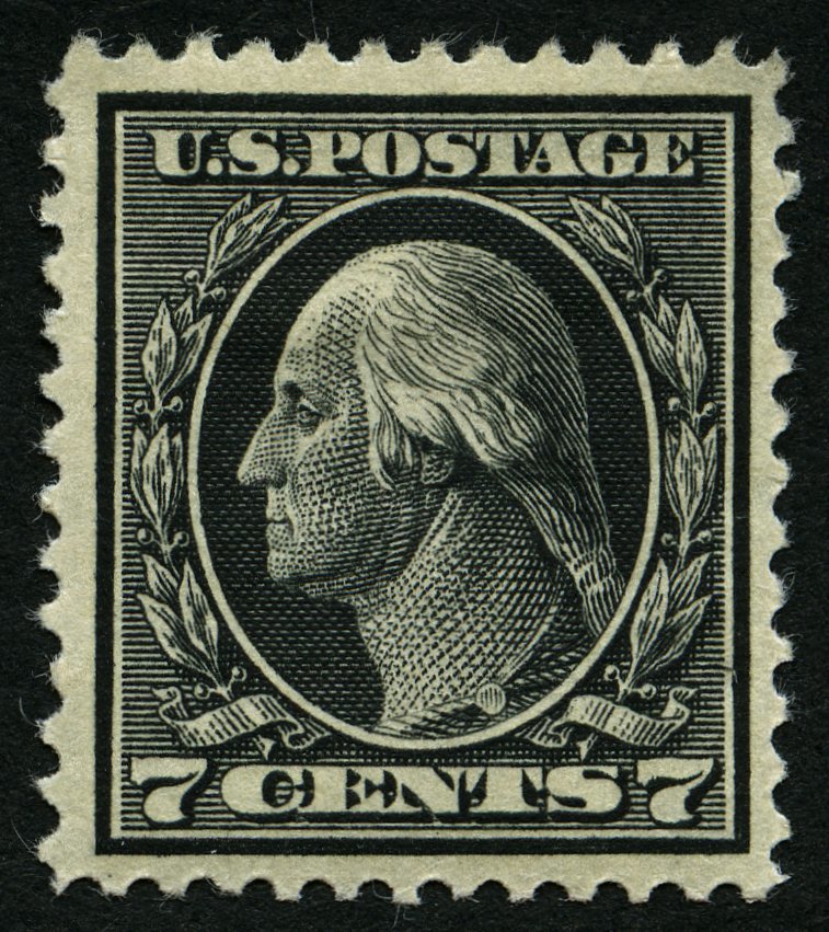 USA 191A *, Scott 407, 1914, 7 C. Washington, Wz.2, Gezähnt L 12, Falzreste, Feinst (helle Ecke), $ 70 - Other & Unclassified