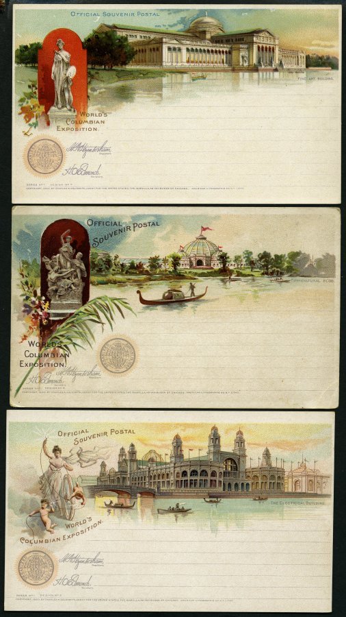 GANZSACHEN 1893, WORLD`S COLUMBIAN EXPOSITION, 11 Verschiedene Ungebrauchte 1 C. Postal Cards Der Serie Goldsmith, Prach - Otros & Sin Clasificación