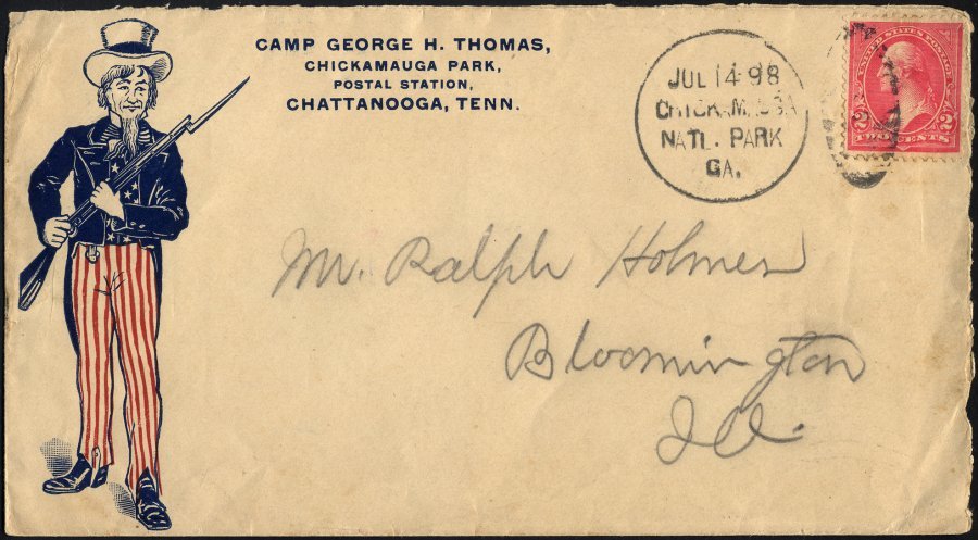 FELDPOST 1898, Patriotischer Brief Aus Dem Camp Georg H. Thomas In Chicamauga National Park, Feinst (zweiseitig Geöffnet - Used Stamps